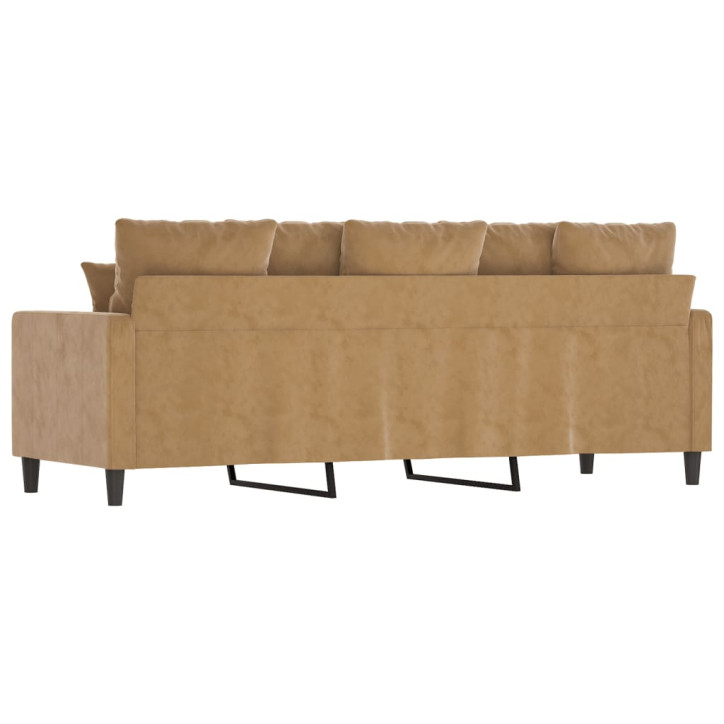 Trivietė sofa, rudos spalvos, 180cm, aksomas