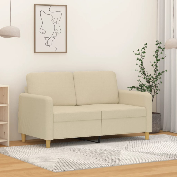 Dvivietė sofa, kreminės spalvos, 120cm, audinys