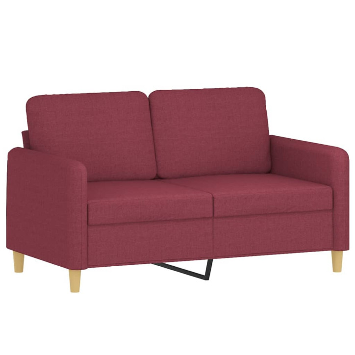 Dvivietė sofa su pagalvėlėmis, raudonojo vyno, 120cm, audinys