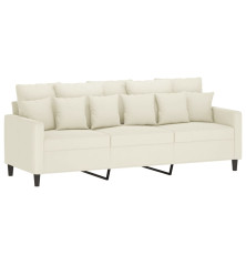 Trivietė sofa, kreminės spalvos, 180cm, aksomas