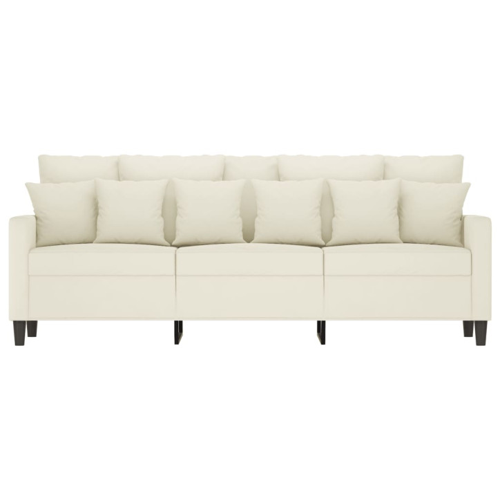 Trivietė sofa, kreminės spalvos, 180cm, aksomas