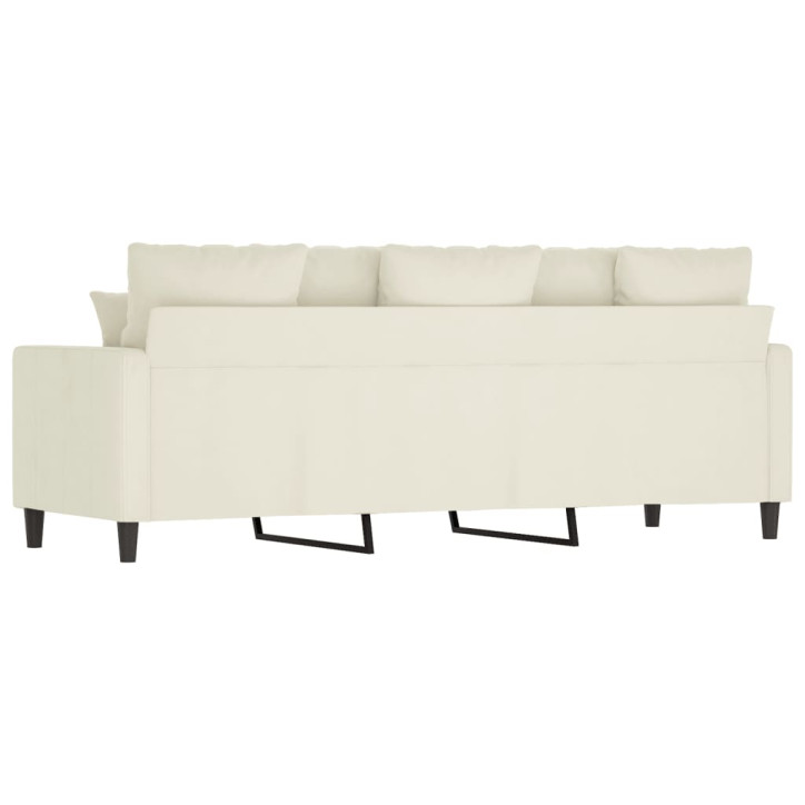 Trivietė sofa, kreminės spalvos, 180cm, aksomas