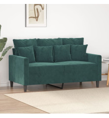 Dvivietė sofa, tamsiai žalios spalvos, 120cm, aksomas