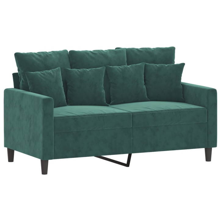 Dvivietė sofa, tamsiai žalios spalvos, 120cm, aksomas