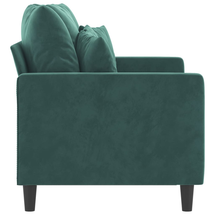 Dvivietė sofa, tamsiai žalios spalvos, 120cm, aksomas