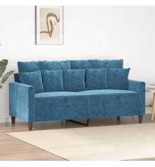 Dvivietė sofa, mėlynos spalvos, 140cm, aksomas