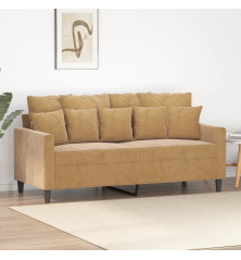 Dvivietė sofa, rudos spalvos, 140cm, aksomas