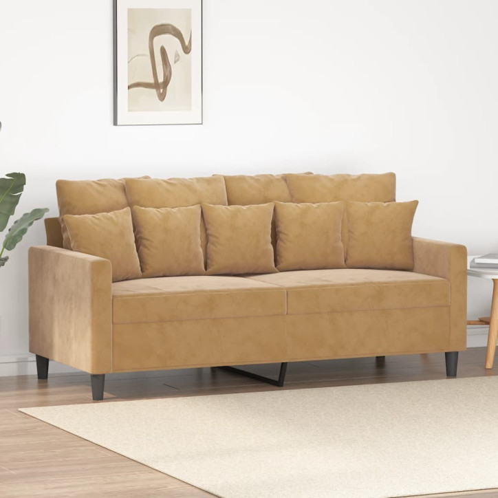 Dvivietė sofa, rudos spalvos, 140cm, aksomas