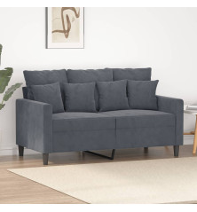 Dvivietė sofa, tamsiai pilkos spalvos, 120cm, aksomas