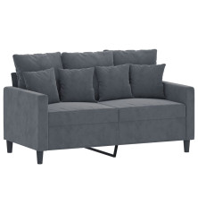 Dvivietė sofa, tamsiai pilkos spalvos, 120cm, aksomas