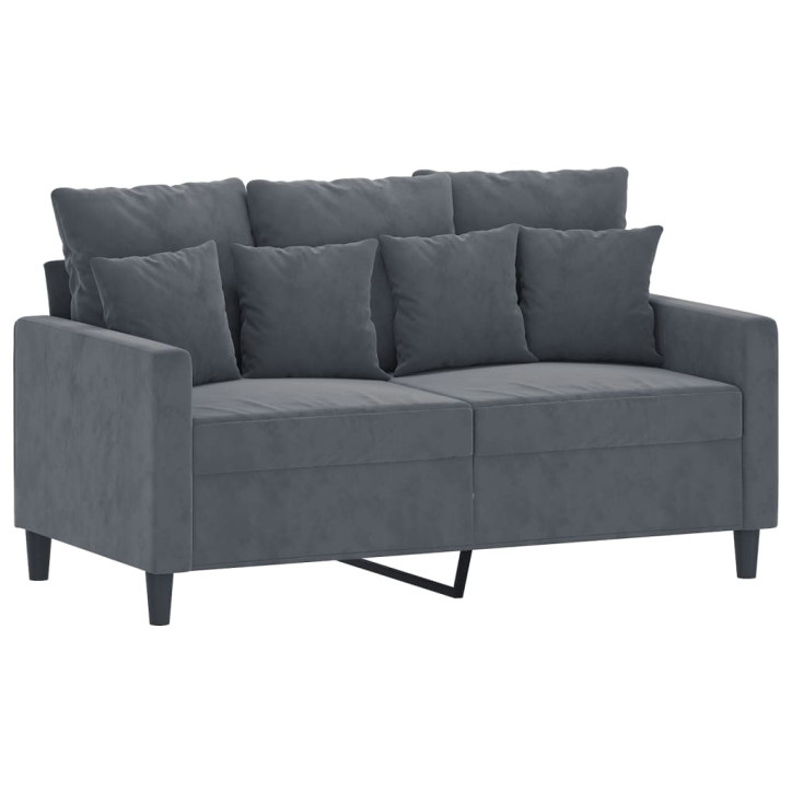 Dvivietė sofa, tamsiai pilkos spalvos, 120cm, aksomas