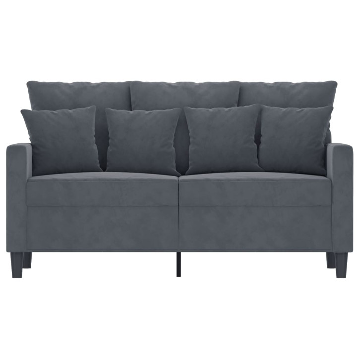 Dvivietė sofa, tamsiai pilkos spalvos, 120cm, aksomas