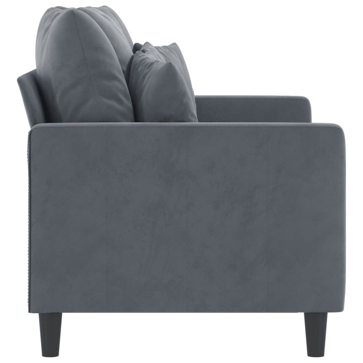 Dvivietė sofa, tamsiai pilkos spalvos, 120cm, aksomas