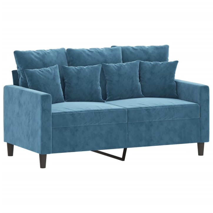 Dvivietė sofa, mėlynos spalvos, 120cm, aksomas