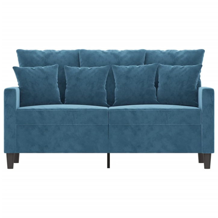 Dvivietė sofa, mėlynos spalvos, 120cm, aksomas