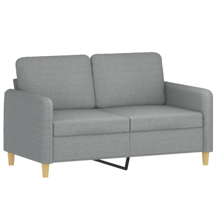 Dvivietė sofa su pagalvėlėmis, šviesiai pilka, 120cm, audinys