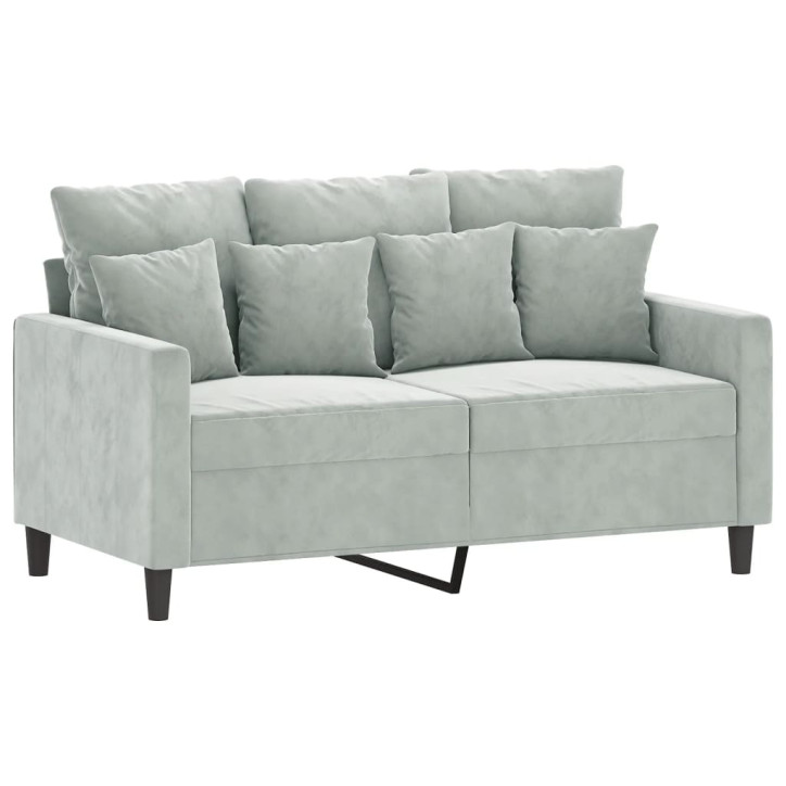 Dvivietė sofa, šviesiai pilkos spalvos, 120cm, aksomas