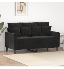 Dvivietė sofa, juodos spalvos, 120cm, aksomas