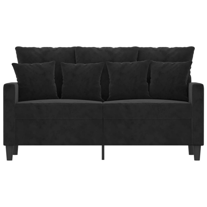 Dvivietė sofa, juodos spalvos, 120cm, aksomas