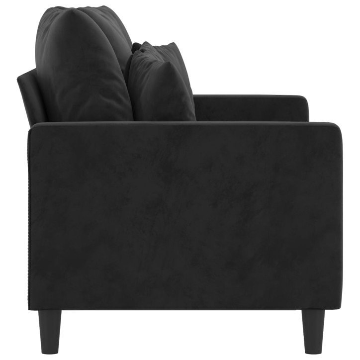 Dvivietė sofa, juodos spalvos, 120cm, aksomas