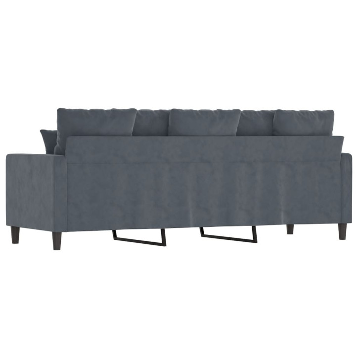 Trivietė sofa, tamsiai pilkos spalvos, 180cm, aksomas