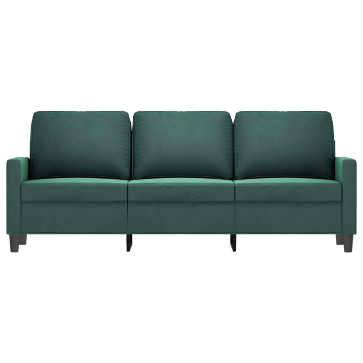 Trivietė sofa, tamsiai žalios spalvos, 180cm, aksomas