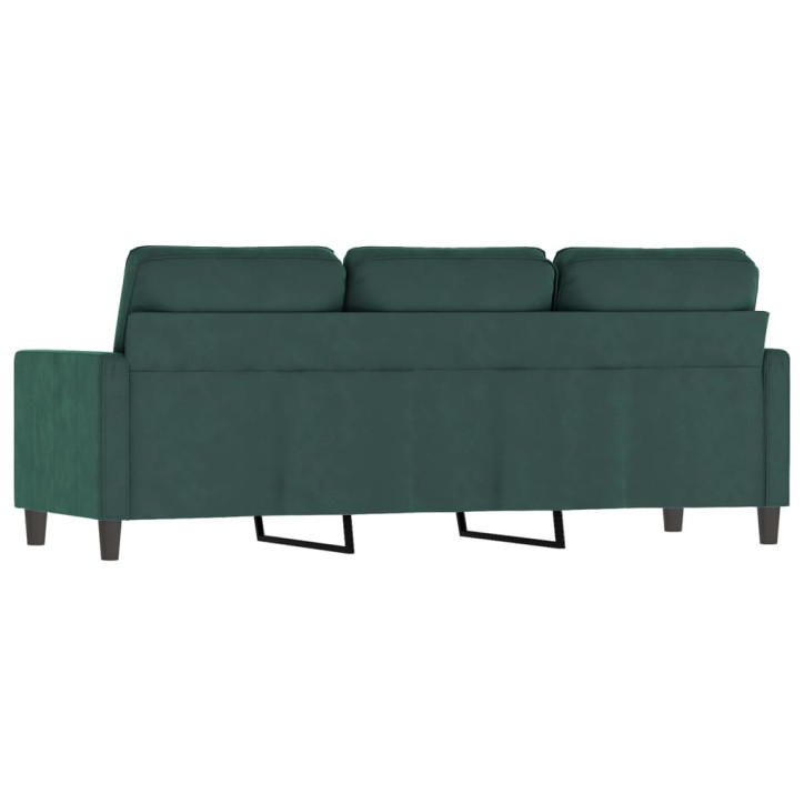 Trivietė sofa, tamsiai žalios spalvos, 180cm, aksomas