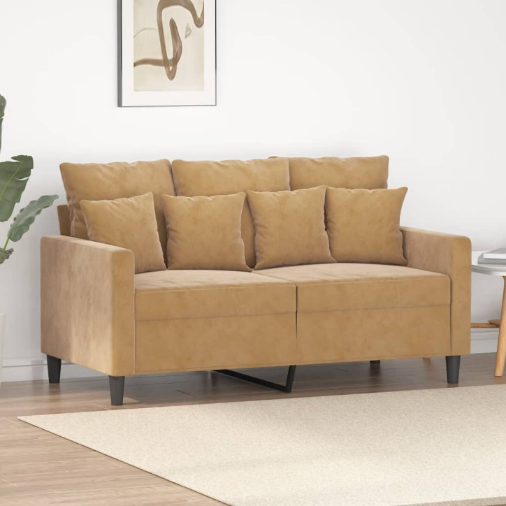 Dvivietė sofa, rudos spalvos, 120cm, aksomas