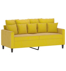 Dvivietė sofa, geltonos spalvos, 140cm, aksomas