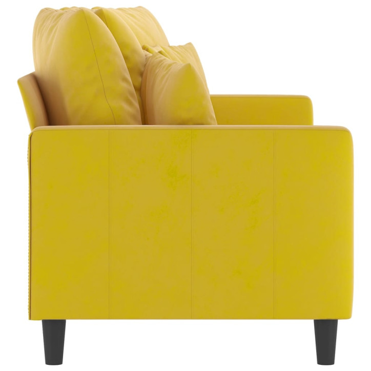 Dvivietė sofa, geltonos spalvos, 140cm, aksomas