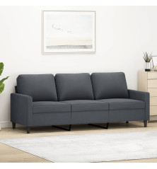 Trivietė sofa, tamsiai pilkos spalvos, 180cm, aksomas