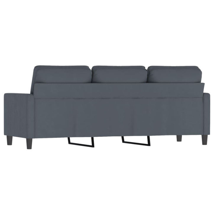 Trivietė sofa, tamsiai pilkos spalvos, 180cm, aksomas