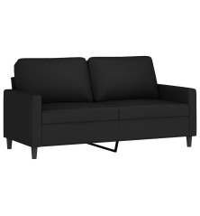 Dvivietė sofa, juodos spalvos, 140cm, aksomas