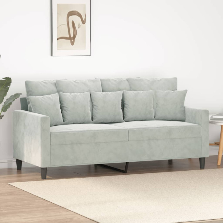 Dvivietė sofa, šviesiai pilkos spalvos, 140cm, aksomas