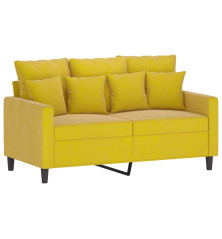 Dvivietė sofa, geltonos spalvos, 120cm, aksomas