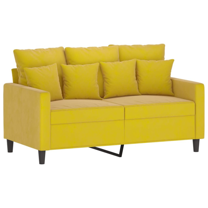 Dvivietė sofa, geltonos spalvos, 120cm, aksomas