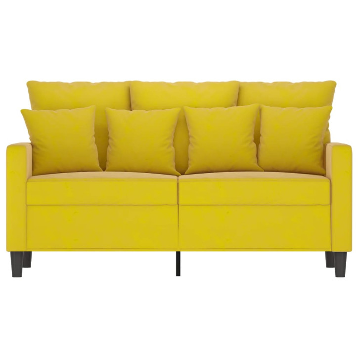 Dvivietė sofa, geltonos spalvos, 120cm, aksomas