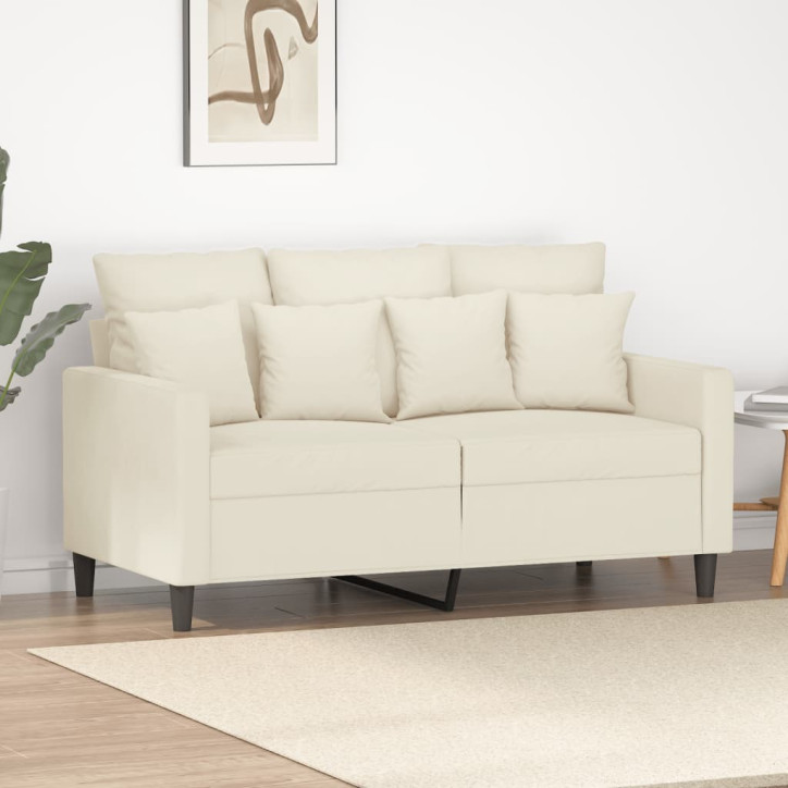 Dvivietė sofa, kreminės spalvos, 120cm, aksomas