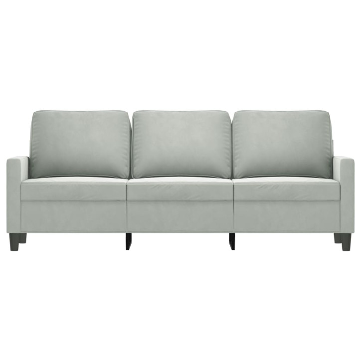 Trivietė sofa, šviesiai pilkos spalvos, 180cm, aksomas