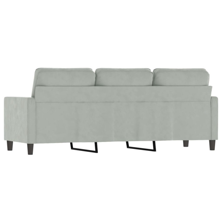 Trivietė sofa, šviesiai pilkos spalvos, 180cm, aksomas