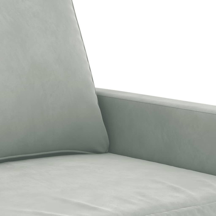 Trivietė sofa, šviesiai pilkos spalvos, 180cm, aksomas