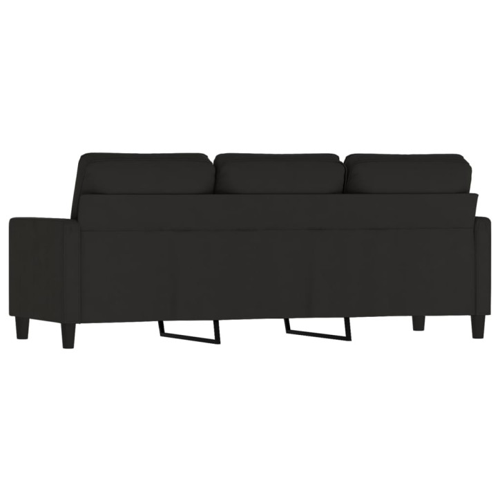 Trivietė sofa, juodos spalvos, 180cm, aksomas