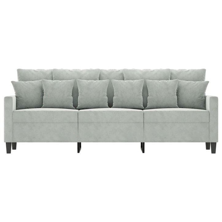 Trivietė sofa, šviesiai pilkos spalvos, 180cm, aksomas