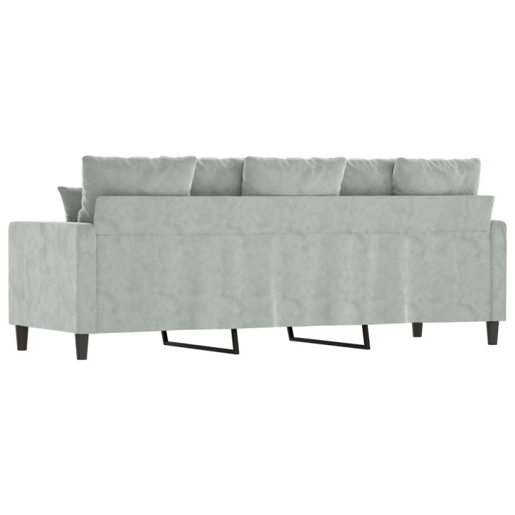 Trivietė sofa, šviesiai pilkos spalvos, 180cm, aksomas