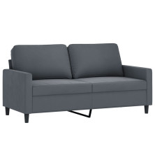 Dvivietė sofa, tamsiai pilkos spalvos, 140cm, aksomas