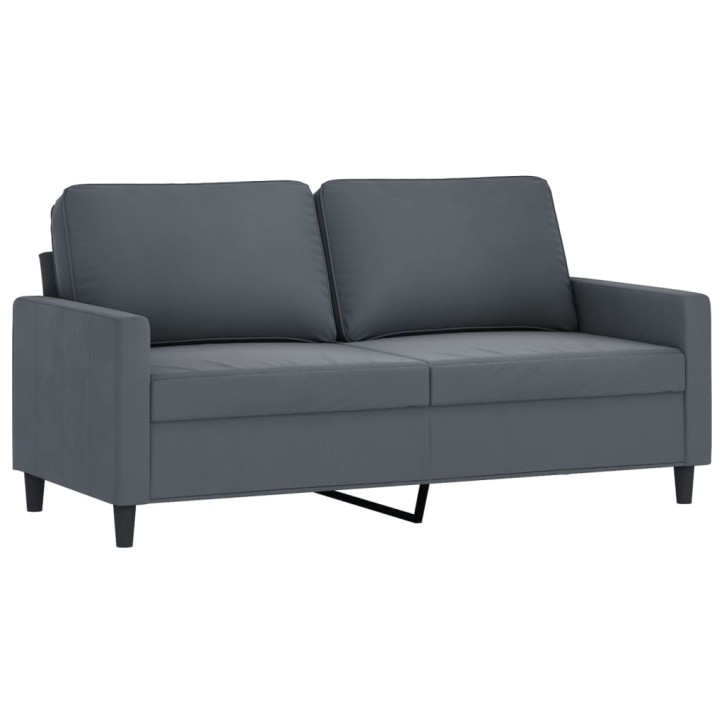 Dvivietė sofa, tamsiai pilkos spalvos, 140cm, aksomas