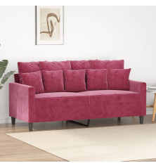 Dvivietė sofa, raudonojo vyno spalvos, 140cm, aksomas