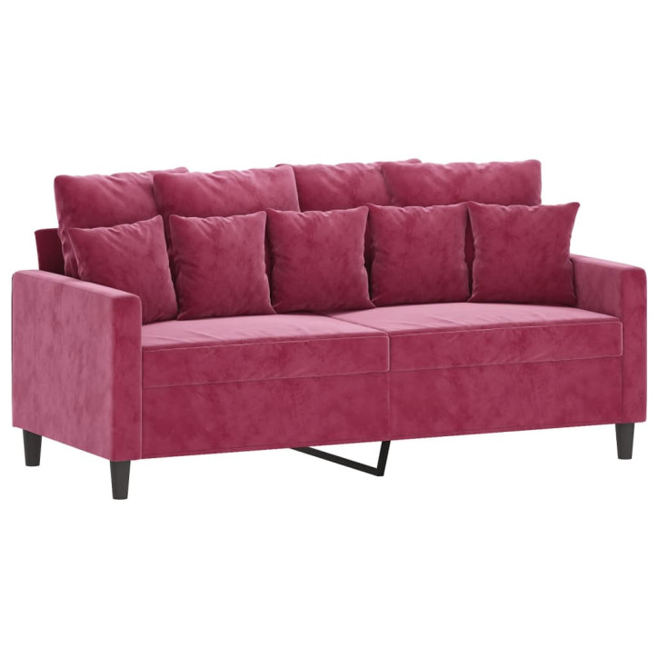 Dvivietė sofa, raudonojo vyno spalvos, 140cm, aksomas