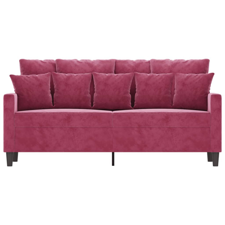 Dvivietė sofa, raudonojo vyno spalvos, 140cm, aksomas