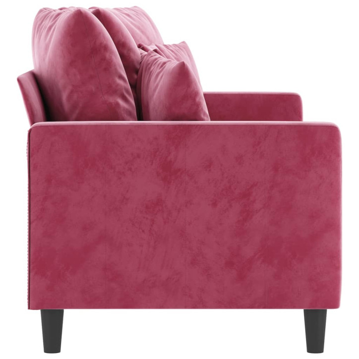 Dvivietė sofa, raudonojo vyno spalvos, 140cm, aksomas